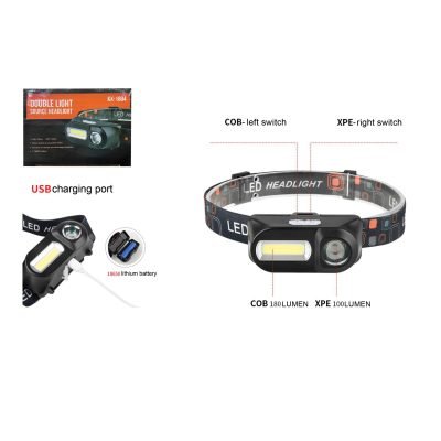 Επαναφορτιζόμενος φακός κεφαλής led [00600048]