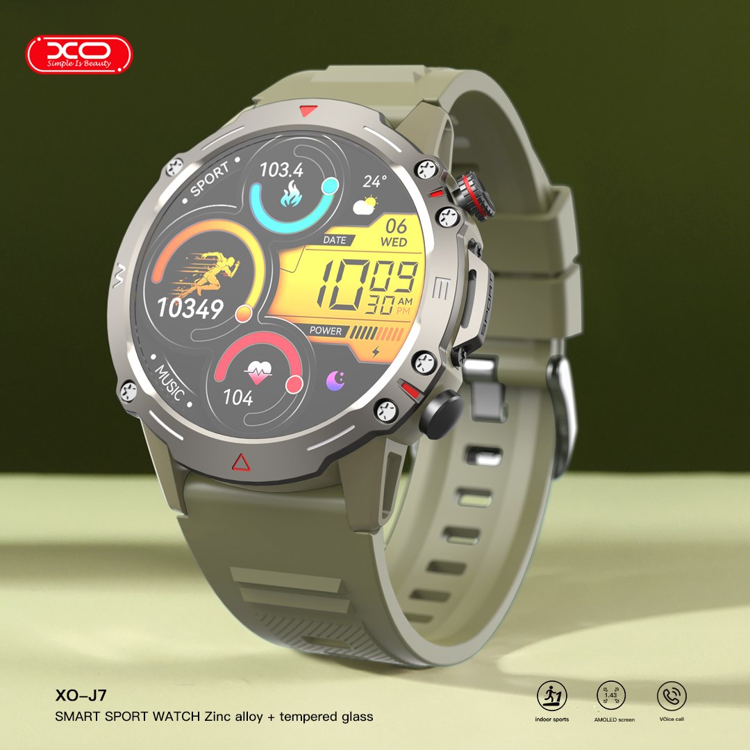 XO J7 Amoled Star Round Smart Sports Call Watch (Πράσινο) (16.001.0117) - Image 4