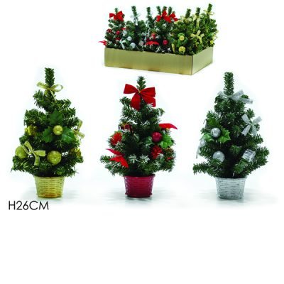 Διακοσμητικό χριστουγεννιάτικο δέντρο 26cm σε γλαστράκι [02411003]
