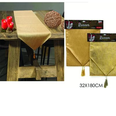 Χριστουγεννιάτικο Runner χρυσό 32 x 180cm [02412172]