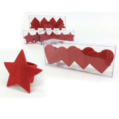 Σετ 4 τσόχινα δαχτυλίδια χαρτοπετσέτας 4 σχέδια  [02445350]