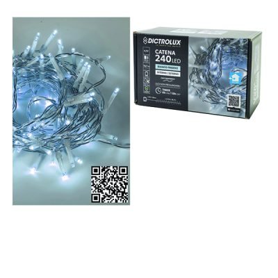 240 λαμπάκια μπαταρίας ψυχρό λευκό 16,7m λευκό καλώδιο [02450410]