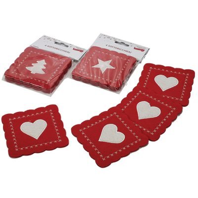 Σετ 4 Χριστουγεννιάτικα σουβέρ [02478001]