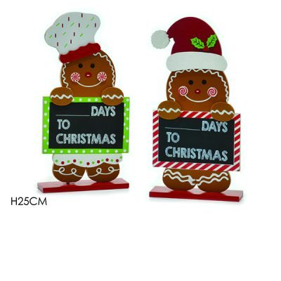 Ξύλινο ημερολόγιο gingerbread man 25cm [02494823]