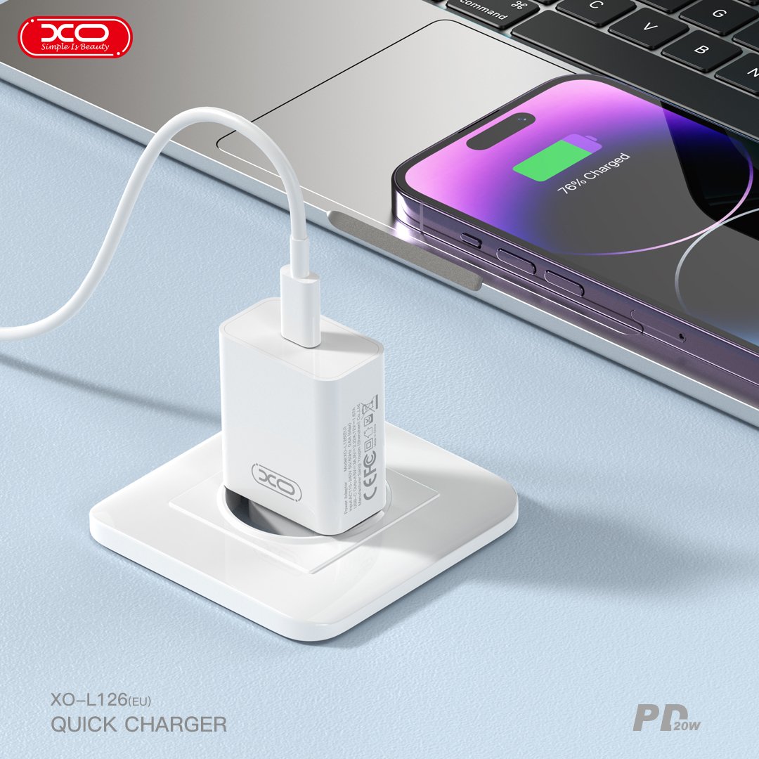 XO L126 USB-C PD20W Fast Charging Charger (16.006.0212) - Image 3