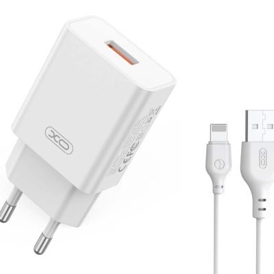 XO L127 USB-A QC18W Φορτιστής Γρήγορης Φόρτισης με Lightning Καλώδιο (16.006.0288)
