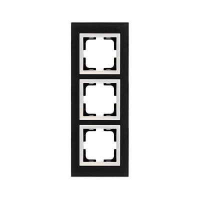 ΠΛΑΙΣΙΟ 3 ΘΕΣΕΩΝ ΜΑΥΡΟ ΓΥΑΛΙ (152-10892)