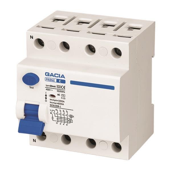 ΡΕΛΕ ΔΙΑΡΡΟΗΣ 4Χ40Α 6KA 30mA GACIA TYPE A (500-37512)