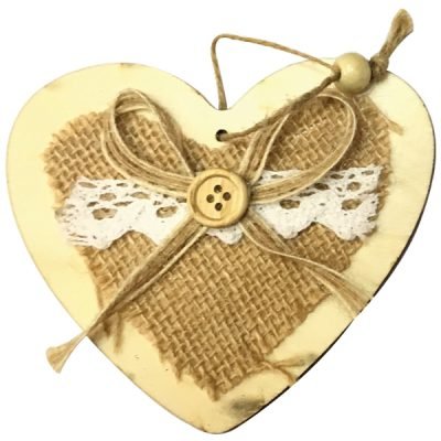 Χρυσό κρεμαστό Χριστουγεννιάτικο στολίδι καρδούλα [00001174]