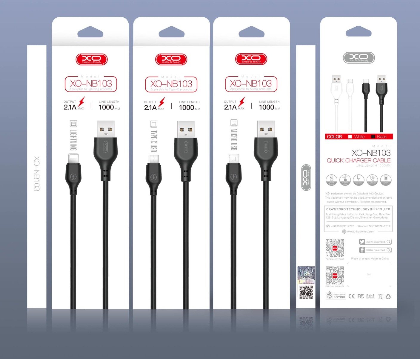 XO NB103 Καλώδιο Φόρτισης Lightning 2m Άσπρο (16.005.0068) - Image 3