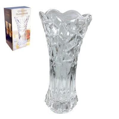 Διάφανο γυάλινο βάζο 19cm [10705114]