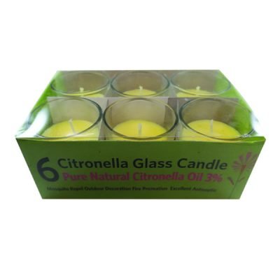 Σετ 6 κεριά σιτρονέλας σε γυάλινο βαζάκι [10902084]