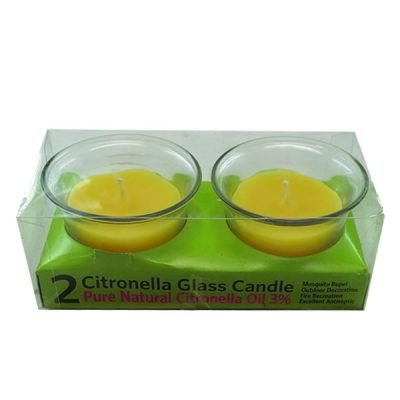 Σετ 2 κεριά σιτρονέλας σε γυάλινο βαζάκι [10902086]