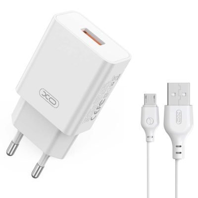 XO L127 USB-A QC18W Φορτιστής Γρήγορης Φόρτισης με Micro Καλώδιο (16.006.0289)