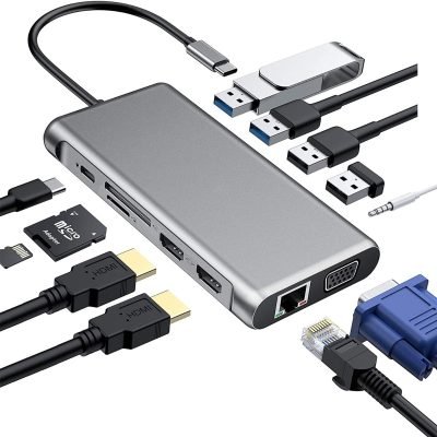 Μετατροπέας 12in1 USB C hub Dual HDMI USB2.0 x 4 (06.005.0075)