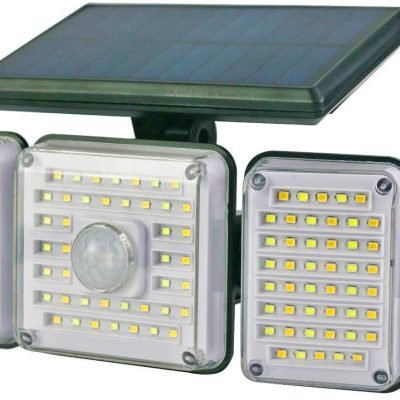 Entac Ηλιακός Προβολέας Τοίχου 2.5W SMD CCT 5 Κεφαλές Φωτοκύτταρο και Τηλεχειριστήριο (15.007.0262)