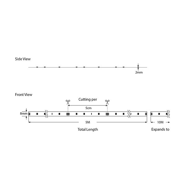 ΤΑΙΝΙΑ LED 5Μ 4,8W 12V 4000K IP20 120L/M PLUS (145-70103) - Image 2