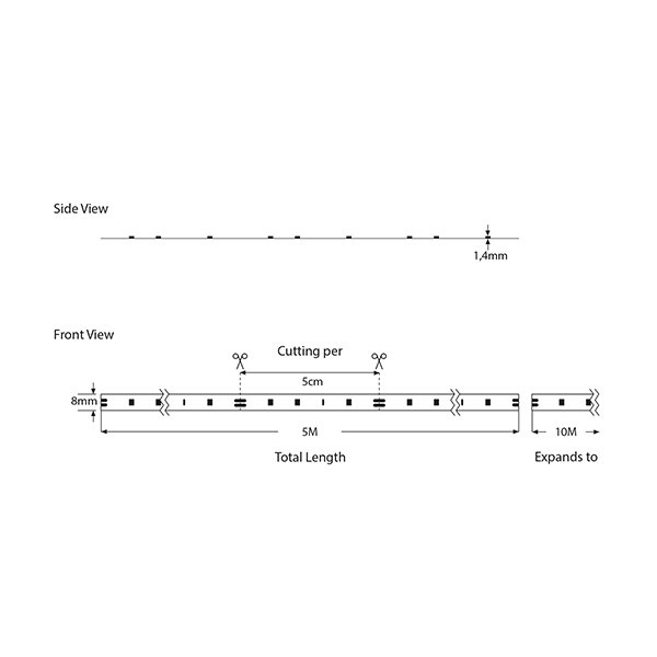 ΤΑΙΝΙΑ LED 5M 10W 12V ΚΟΚΚΙΝΟ IP20 PRO (145-70133) - Image 2