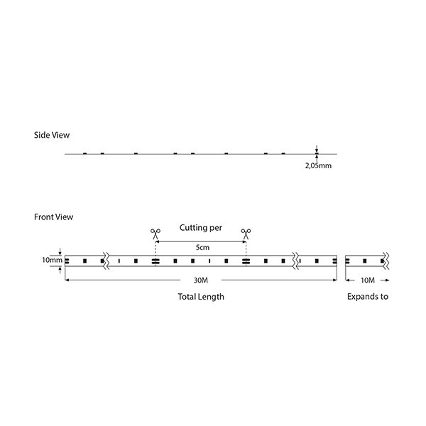 ΤΑΙΝΙΑ LED 30M 10W 12V RGB IP20 PRO (145-70143) - Image 2