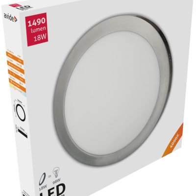 Avide LED Πλαφονιέρα Στρογγυλό Αλουμίνιο Σατέν Νίκελ 18W Λευκό 4000K (15.001.0666)