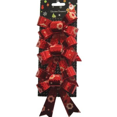 Σετ 3 Χριστουγεννιάτικοι διακοσμητικοί φιόγκοι [00000926]