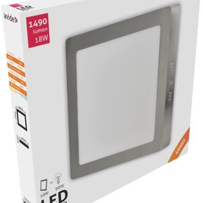 Avide LED Πλαφονιέρα Τετράγωνο Αλουμίνιο Σατέν Νίκελ 18W Λευκό 4000K (15.001.0673)