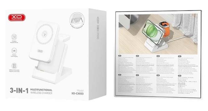 XO CX033 Powerbank + Apple Watch + Ασύρματος φορτιστής ακουστικών 3 σε 1 (16.006.0307) - Image 5