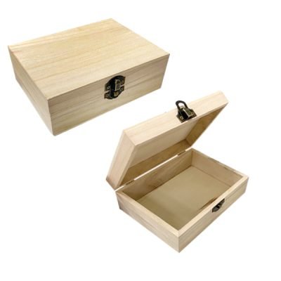Αλουστράριστο ξύλινο κουτί με μεταλλικό κλείστρο [20601237]