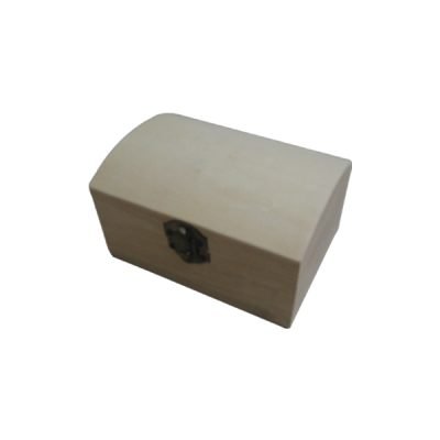 Ξύλινο αλουστράριστο κουτάκι σε σχήμα μπαούλου [20601307]