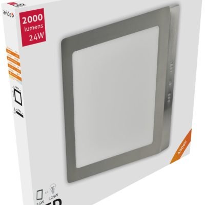 Avide LED Πλαφονιέρα Τετράγωνο Αλουμίνιο Σατέν Νίκελ 24W Λευκό 4000K (15.001.0674)