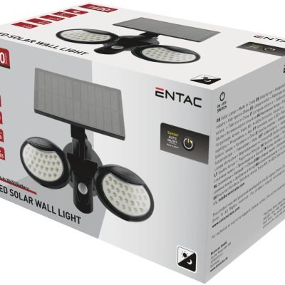 Entac Ηλιακό Φως Τοίχου 10W SMD 2 Κεφαλές με Ανιχνευτή Κίνησης (15.007.0055)