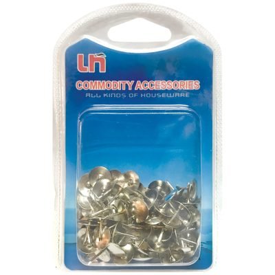 Σετ 80 ασημί πινέζες σε μπλίστερ [30101330]