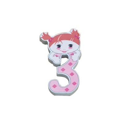 Ξύλινος αριθμός κορίτσι “3″-τρία [30501345]