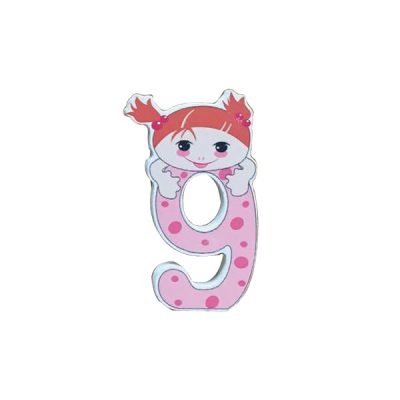 Ξύλινος αριθμός κορίτσι “9”-εννιά [30501351]