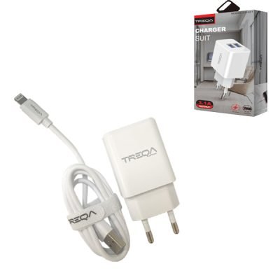 Treqa Ταχυφορτιστής 1x USB με καλώδιο για ios συσκευές CS-221 [30601315]
