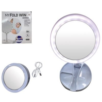 Καθρεφτάκι επιτραπέζιο διπλής όψης 15,5cm [40201182]