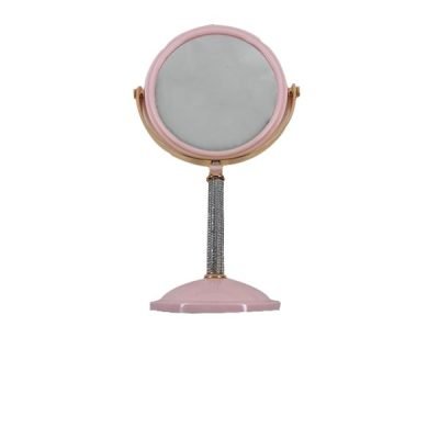 Καθρέφτης επιτραπέζιος στρογγυλός με στρασάκια στη βάση [40201207]