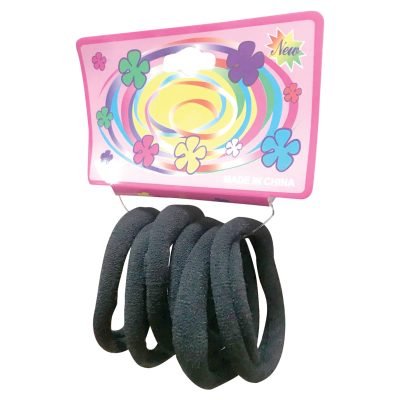 Σετ 6 μαύρα λαστιχάκια μαλλιών [40204116-2]
