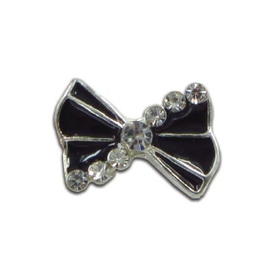 Μεταλλικό διακοσμητικό νυχιών φιόγκος μαύρος [40502057-222]