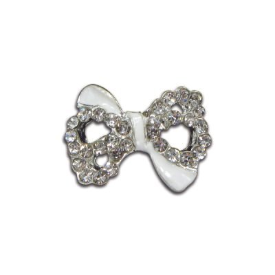 Μεταλλικό διακοσμητικό νυχιών φιόγκος λευκός [40502057-267]