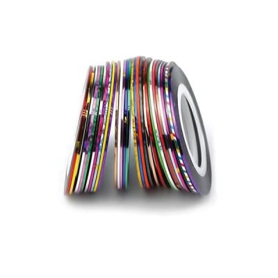 Ροζ γυαλιστερή διακοσμητική ταινία νυχιών 1mm [40502113-7]