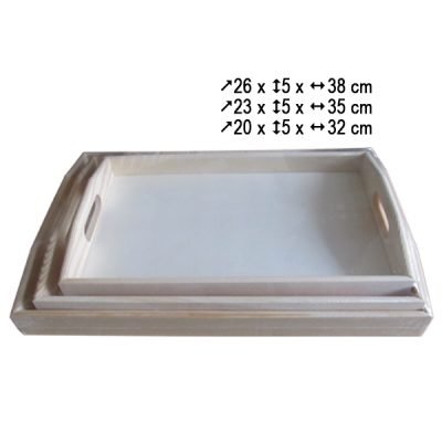 Σετ 3 αλουστράριστοι δίσκοι σερβιρίσματος [20601179]