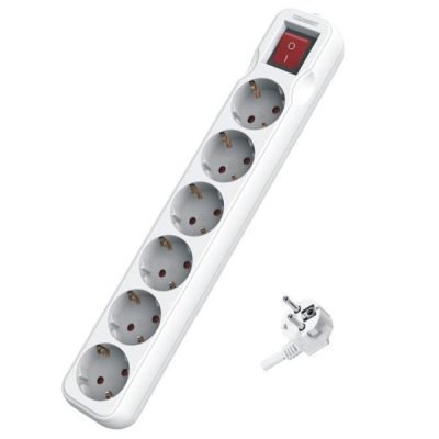 ΠΟΛΥΠΡΙΖΟ 6 ΘΕΣΕΩΝ ΜΕ ΚΑΛΩΔΙΟ ΚΑΙ ΔΙΑΚΟΠΤΗ 3X1,5mm 1,5m ΜΕ ΠΡΟΣΤΑΣΙΑ ΕΠΑΦΩΝ (147-62214)