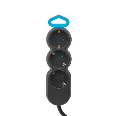 ΠΟΛΥΠΡΙΖΟ 3 ΘΕΣΕΩΝ ΜΕ ΚΑΛΩΔΙΟ ΟΒΑΛ 3X1,5mm 1,5m  ΜΑΥΡΟ ΜΕ ΠΡΟΣΤΑΣΙΑ ΕΠΑΦΩΝ (147-62404)