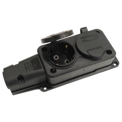 ΠΟΛΥΠΡΙΖΟ ΚΑΟΥΤΣΟΥΚ 2 ΘΕΣΕΩΝ ΣΚΕΤΟ 16A IP54 ΜΑΥΡΟ (147-16203)