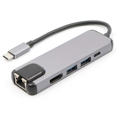 Μετατροπέας 4in1 Type-C to HDMI RJ45 USB3.0 PD (06.005.0073)