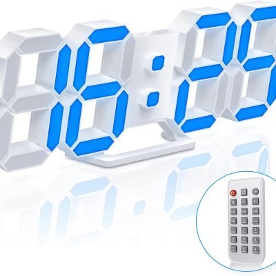 EDUP EH-LED1319 3D LED Wall Clock 9.5 Remote Control Digital Nightlight (30.006.0002)