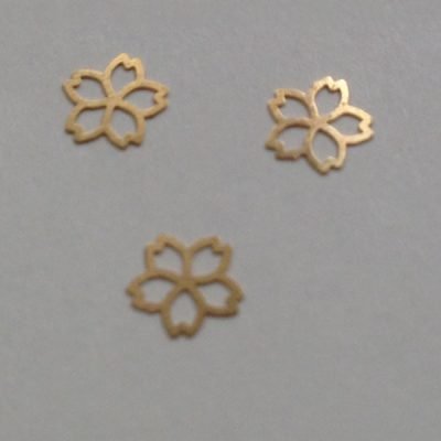 50 μεταλλικά διακοσμητικά νυχιών χρυσά λουλούδια [40502059-16]