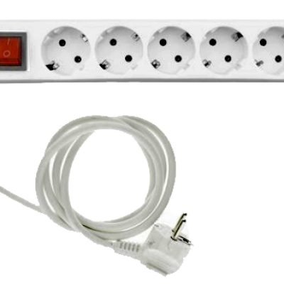 Entac Πολύπριζο Προστασίας 6 Θέσεων Με Διακόπτη 3×1.5mm 1.8m (15.005.0023)