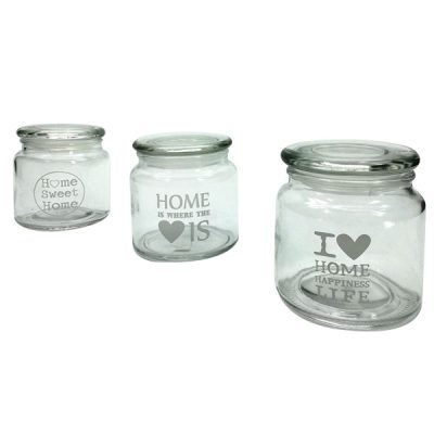 Βαζάκι γυάλινο με σχέδιο love home 550ml [70602802]